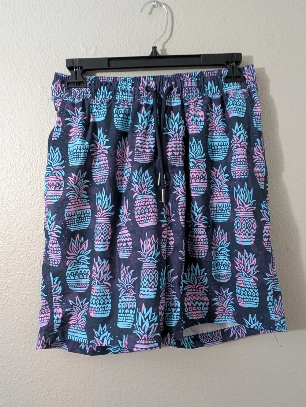 Goodfellow Men's Size Small Pineapple Swim Trunks with Boxer Brief Shorts Liner
